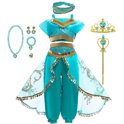 Robe Royal Fantasy Disney - Jasmine, Moana, Anna, Elsa, Ariel et Blanche-Neige